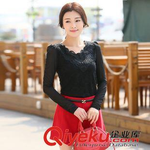 5月襯衣雪紡 (實拍)2015春裝新款韓版修身女t恤大碼蕾絲顯瘦百搭