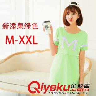 5月套裝類 實拍夏裝新款時尚外出哺乳衣 長款哺乳連衣裙純棉夏季喂奶衣原始圖片2