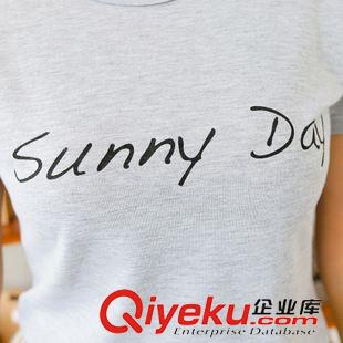 4月套裝類 實拍情侶裝夏裝2015 夏季短袖T恤衫沙灘女裙子套裝韓版班服