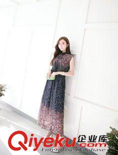 春季連衣裙 一件代發(fā)歐美性感修身鏤空翻領(lǐng)插肩袖雪紡拼接連衣裙加盟代理代發(fā)