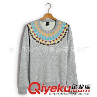 女式衛衣絨衫 服裝廠供應批發印第安風情圓領衛衣 新款精梳棉套頭衛衣 歡迎定做