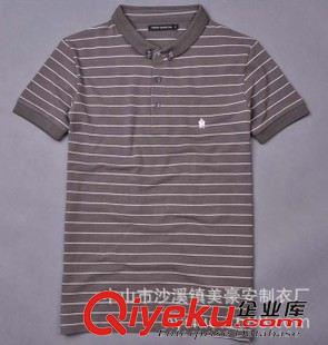 男式T恤polo 供應男式 polo短袖衫 間條帶領短袖 polo衫 外貿原單原始圖片2