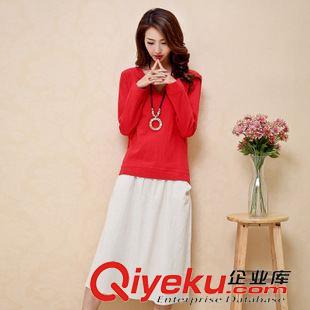 長(zhǎng)袖套裝 秋新款棉麻連衣裙女長(zhǎng)袖棉麻T恤中長(zhǎng)裙兩件套裝寬松亞麻長(zhǎng)裙原始圖片2