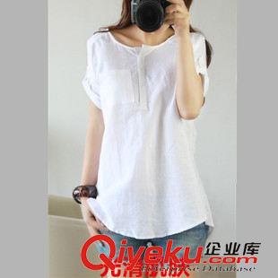 爆款推薦 棉麻女裝襯衫亞麻女裝上衣森女系布衣文藝麻料襯衣外貿(mào)大碼8836原始圖片2