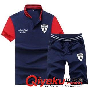 短袖情侶套裝 情侶裝 夏裝男士短袖T潮 韓版修身半袖夏季棉運動套裝潮女裝