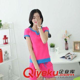 時尚歐韓女套裝 批發夏裝新款休閑套裝時尚印花短袖短褲運動套裝女潮顯瘦