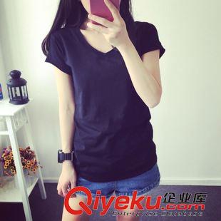 時尚T恤 2015夏裝韓版大碼女裝純棉T恤上衣女士短袖打底衫批發(fā)一件代發(fā)原始圖片3