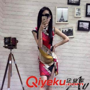 旗袍 2015夏裝新款中國風改良時尚復古日常彩色印花連衣裙旗袍原始圖片2