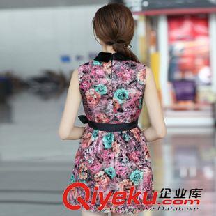 秋季連衣裙 2014秋季新品 毛呢花朵無袖打底連衣裙  廠家直銷原始圖片2