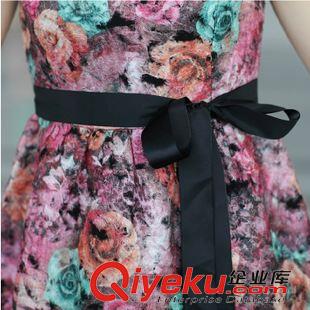 秋季連衣裙 2014秋季新品 毛呢花朵無袖打底連衣裙  廠家直銷原始圖片3