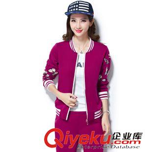 9月15新品 2015秋季新款 女休閑套裝 長(zhǎng)袖運(yùn)動(dòng)服三件套修身衛(wèi)衣