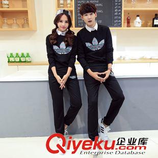 8月31新品 2015秋季新款  時尚韓版休閑情侶裝運動套裝班服原始圖片2