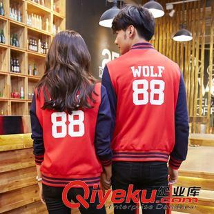 8月10新品 2015秋款  情侶裝exo同款立領(lǐng)棒球服衫  實(shí)拍原始圖片3