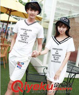 6月30新品 2015夏季情侶裝 韓版時尚甜美T恤連衣裙  印花字母情侶短袖原始圖片3