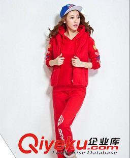  9月羽絨棉服上新 爆款 冬季新款女裝加絨加厚運(yùn)動(dòng)休閑套裝 衛(wèi)衣三件套裝原始圖片3