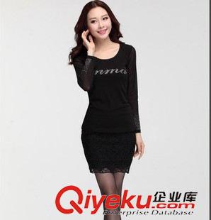 9月21號跟新 新款 春秋大碼長袖網(wǎng)紗打底衫 圓領(lǐng)鑲鉆長袖打底T恤衫原始圖片3