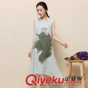 吊帶 背心連衣裙 一件代發(fā) 夏裝韓國代購純色修身透氣棉麻連衣裙背心裙