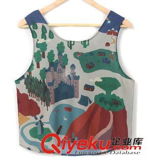 小背心、吊帶衫 2013新款女裝夏裝吊帶小背心韓版數(shù)碼印花打底衫原始圖片3