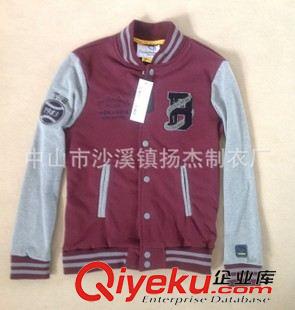 男式夾克 訂制各類大學(xué)pu皮袖 毛呢棒球校服特色定制棒球服外套