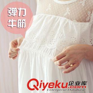 孕婦裝/大碼女裝 2015夏季新款韓版連衣裙時(shí)尚女神范鏤空露肩大碼孕婦蕾絲裙原始圖片3