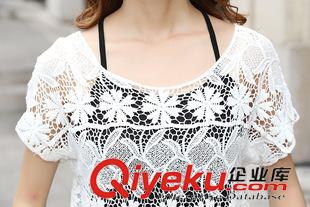 四月新款二期 2015夏季新款女裝韓版兩件套連衣裙蕾絲鏤空罩衫+吊帶背心套裝裙原始圖片3