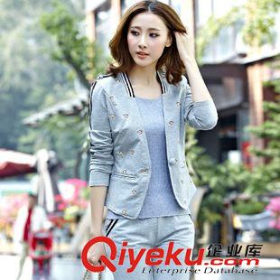 2015秋款女套裝 2015秋裝女裝小西服猴子三件套修身顯瘦運動套裝時尚休閑
