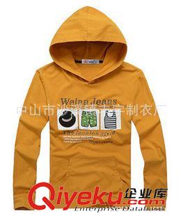 衛(wèi)衣套頭衫 工廠定做男式純棉連帽套頭薄款春秋衛(wèi)衣老鼠袋印花套頭男衛(wèi)衣OEM原始圖片3