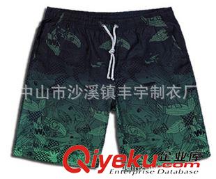 沙灘褲 廠家訂做速干運動短褲男式運動沙灘褲數(shù)碼印花桃皮絨短褲來樣定做原始圖片2