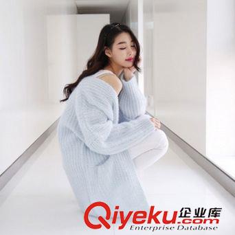 秋季毛衣系列 現貨韓版氣質休閑經典寬松長款厚款毛衣開衫外套原始圖片3