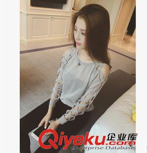 9月10日更新中 明星同款2015秋冬新款韓版時尚露肩釘珠不規則前短后長毛衣女裝批