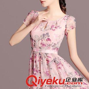 波西米亞連衣裙 2015連衣裙夏裝波西米亞文藝印花碎花雪紡連衣裙真絲雪紡裙原始圖片3