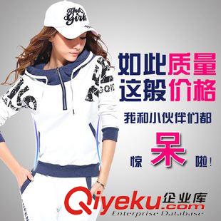 運動休閑套裝 2015秋季新款運動休閑套裝時尚潮衛(wèi)衣大碼休閑運動服女裝原始圖片3