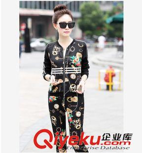 8月1號(hào)秋款新品 歐洲站2015秋季新款時(shí)尚休閑套裝女長褲兩件套原始圖片2