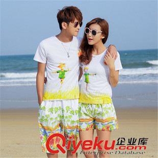第3波 新款2015夏裝時尚印花情侶套裝 海邊短袖沙灘褲速干情侶裝
