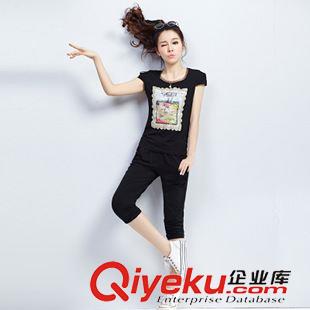 夏季七分褲套裝 新款香水瓶大碼短袖夏天女士運動套裝休閑套裝女顯瘦運動服夏裝原始圖片3