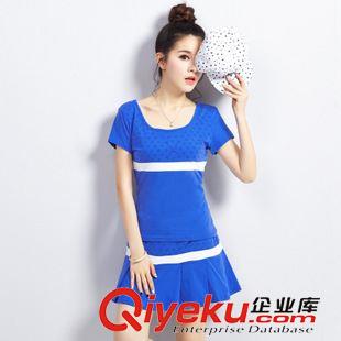 夏季裙子套裝 2015夏款休閑套裝大碼胖M女裝寬松短袖運(yùn)動服套迷你裙球服套裝原始圖片3