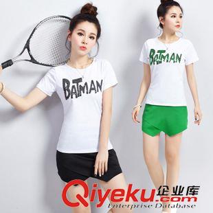 夏季裙子套裝 2015夏季新款女士短袖百褶裙子兩件套休褲裙閑運動套裝短裙球服