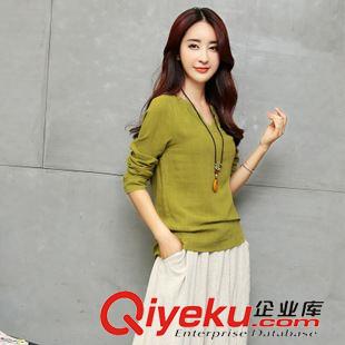 6-10 854#秋新款棉麻連衣裙女長袖棉麻T恤兩件套裝寬松亞麻長裙原始圖片3