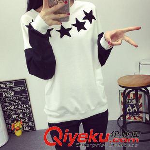 6-10 840#秋季女裝顯瘦繡花套頭寬松長(zhǎng)袖T恤女圓領(lǐng)大碼衛(wèi)衣女原始圖片3