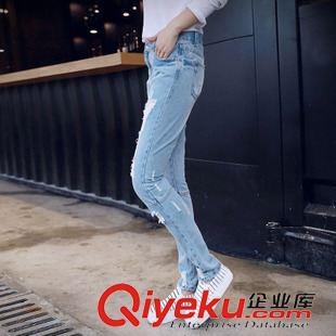 11-15 870#破洞牛仔褲長(zhǎng)褳女韓版小清新學(xué)生休閑修身小腳褲秋新款原始圖片2