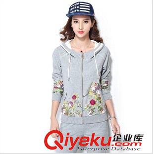 11-15 851#2015新款女裝潮流印花休閑套裝女秋 時尚運動女裝運動服原始圖片2