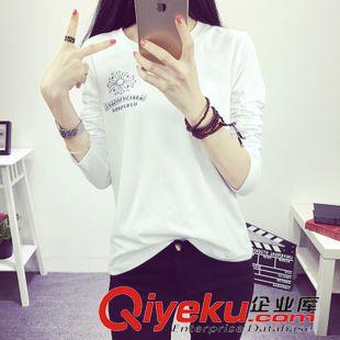 22 974#秋裝韓版大碼女裝寬松顯瘦打底衫上衣潮學生長袖t恤女