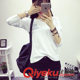 22 976#秋季新款長(zhǎng)袖T恤韓版打底衫修身顯瘦上衣大碼女裝潮原始圖片3