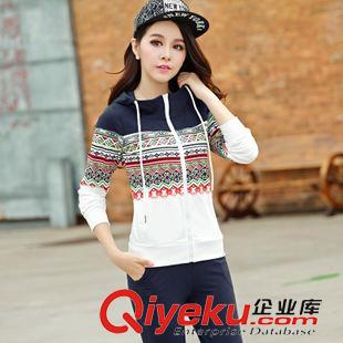 23-27 992#2015早秋新款印花民族風休閑衛(wèi)衣運動套裝女大碼女裝原始圖片2