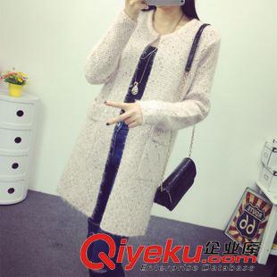 一區 6062#春秋新款女毛衣外套韓版中長款寬松顯瘦口袋針織衫圓領開衫原始圖片3
