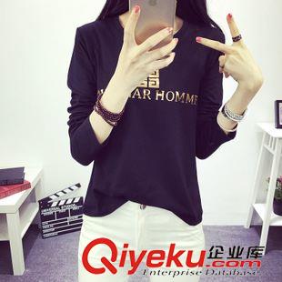 秋裝一區(qū) 975#新款韓版大碼女裝字母寬松長袖T恤學(xué)生休閑修身原始圖片2