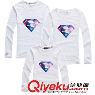 親子裝 定做2015春秋款韓版親子裝套裝印花衛(wèi)衣長袖親子裝