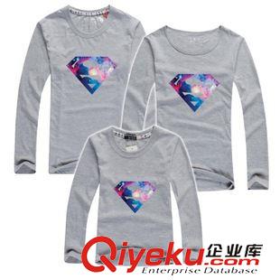 親子裝 彩色超人 二胎時代同款2015新款秋裝親子裝長袖T恤定制原始圖片2