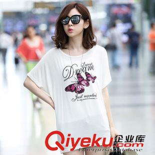打底衫/T恤 夏裝實拍T恤女裝上衣寬松大碼韓版蝙蝠短袖潮款原始圖片2