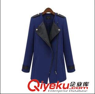 大衣*風衣 歐美1秋冬加大加肥胖mm寬松中長款翻領(lǐng)風衣外套原始圖片3